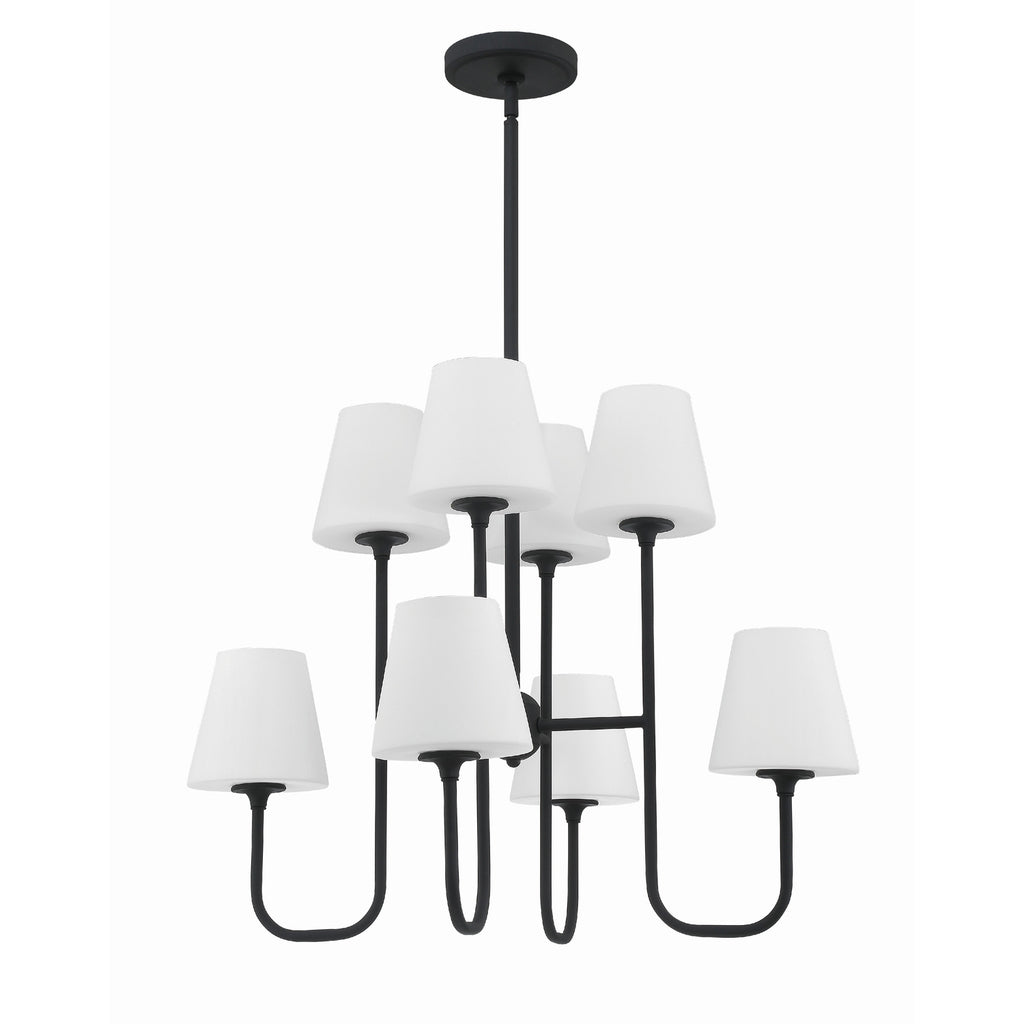 Crystorama Keenan 28'' Chandelier in Black Forged - Additional View
