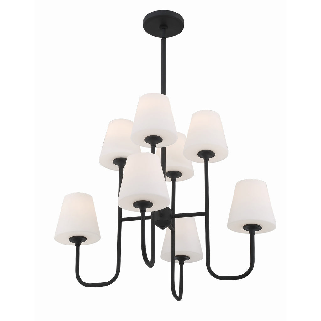Crystorama Keenan 28'' Chandelier in Black Forged - Additional View