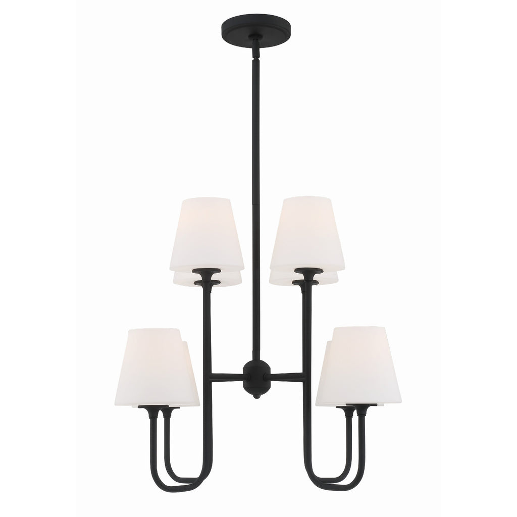 Crystorama Keenan 28'' Chandelier in Black Forged - Additional View