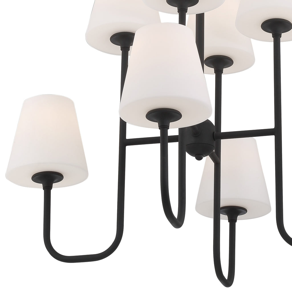 Crystorama Keenan 28'' Chandelier in Black Forged - Additional View