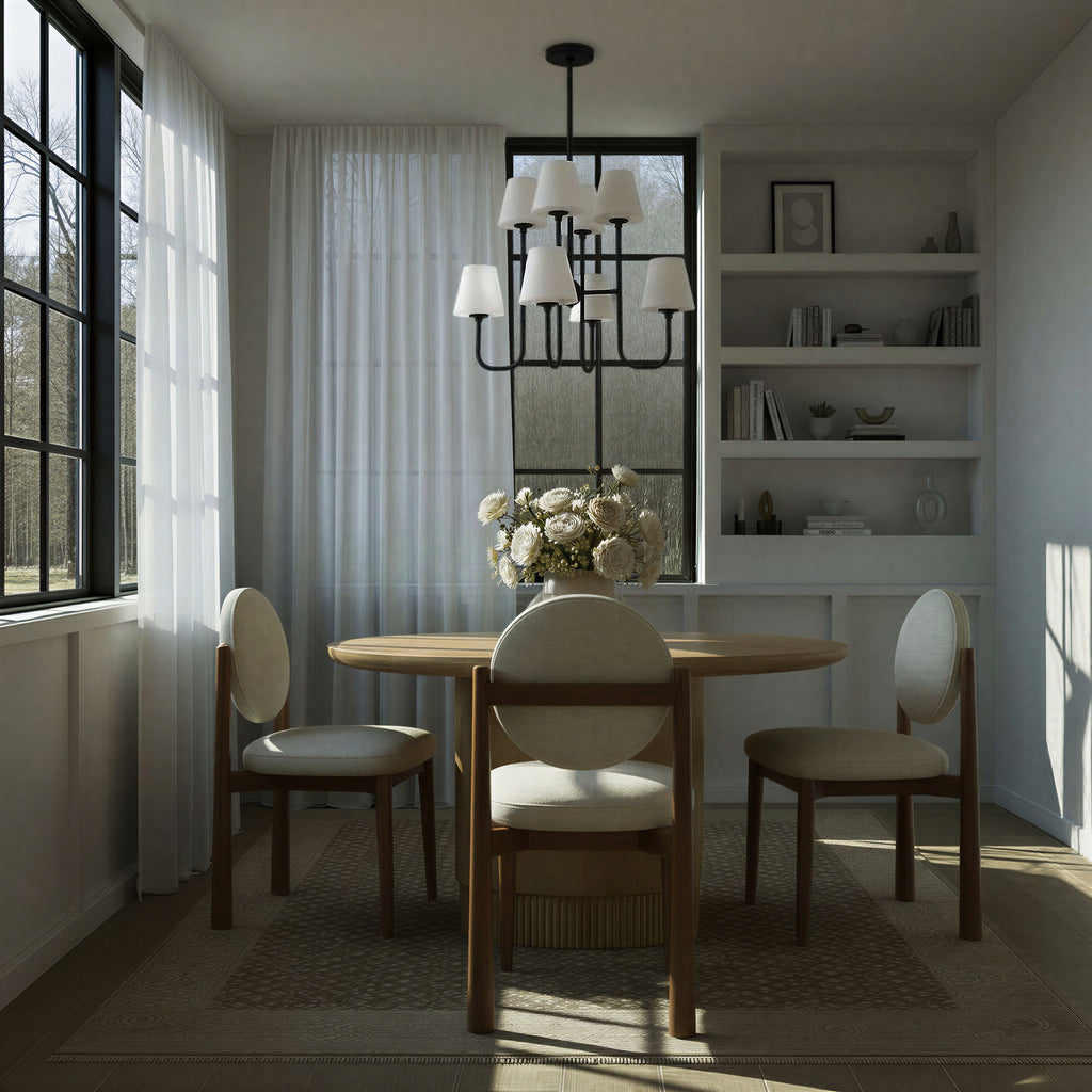Crystorama Keenan 28'' Chandelier in Black Forged - Lifestyle View