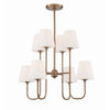 Crystorama Keenan 28'' Chandelier in Vibrant Gold - Front View