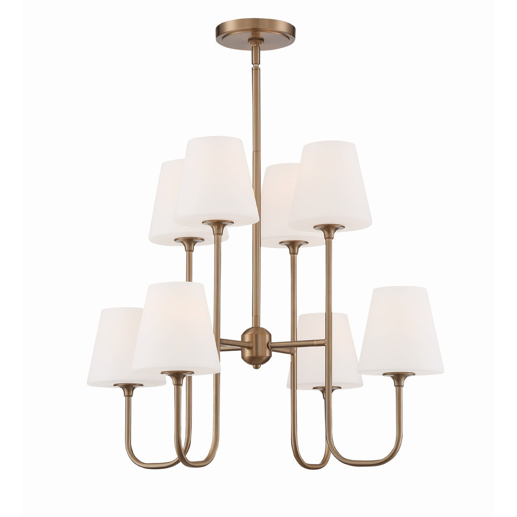 Crystorama Keenan 28'' Chandelier in Vibrant Gold - Front View