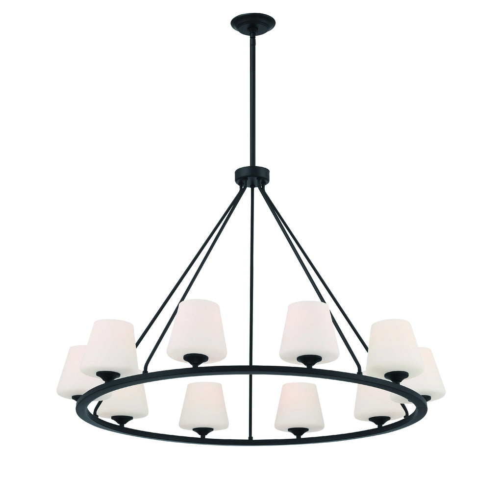 Crystorama Keenan 42'' Chandelier in Matte Black - Additional View