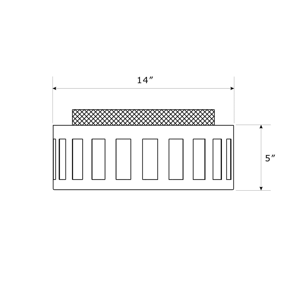 Crystorama Kendal 14'' Flush Mount - Product Dimensions
