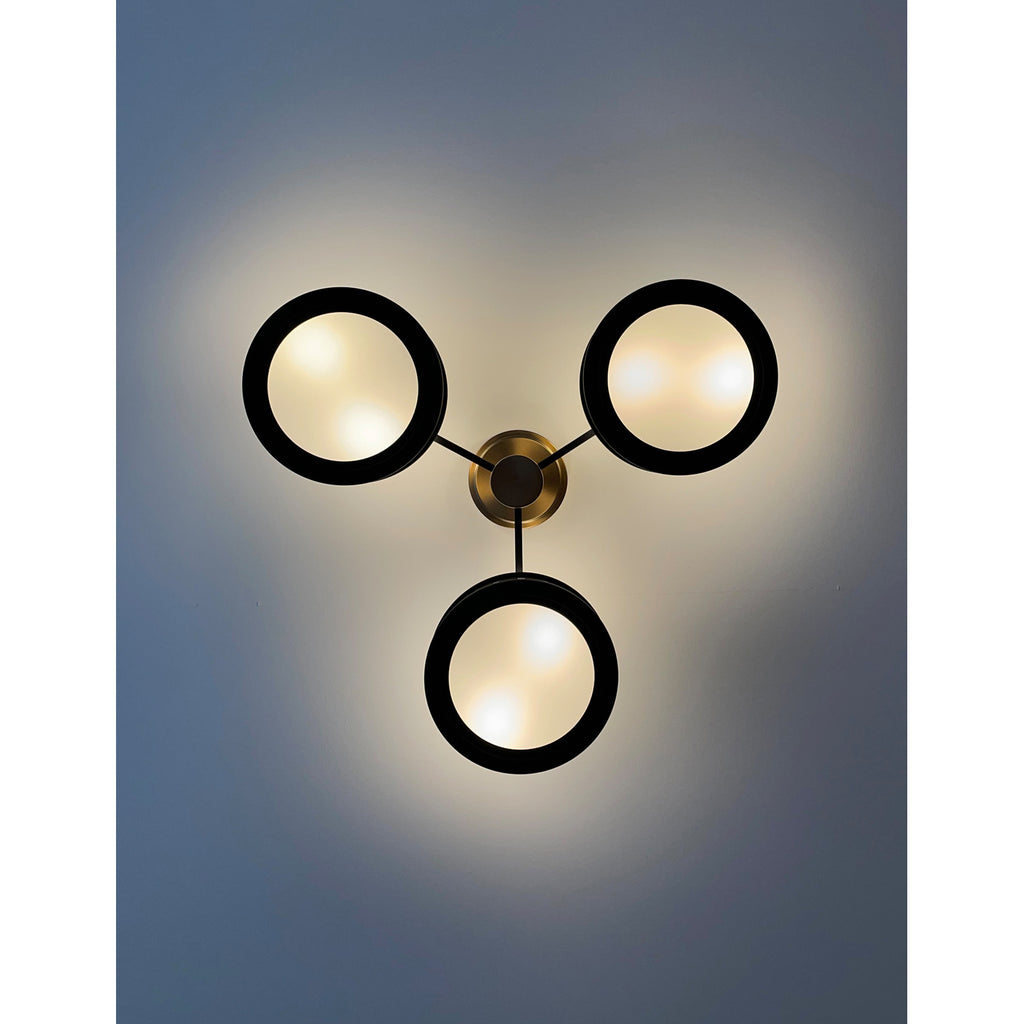 Crystorama Kendal 29.25'' Semi Flush Mount in Vibrant Gold + Black Forged - Additional View