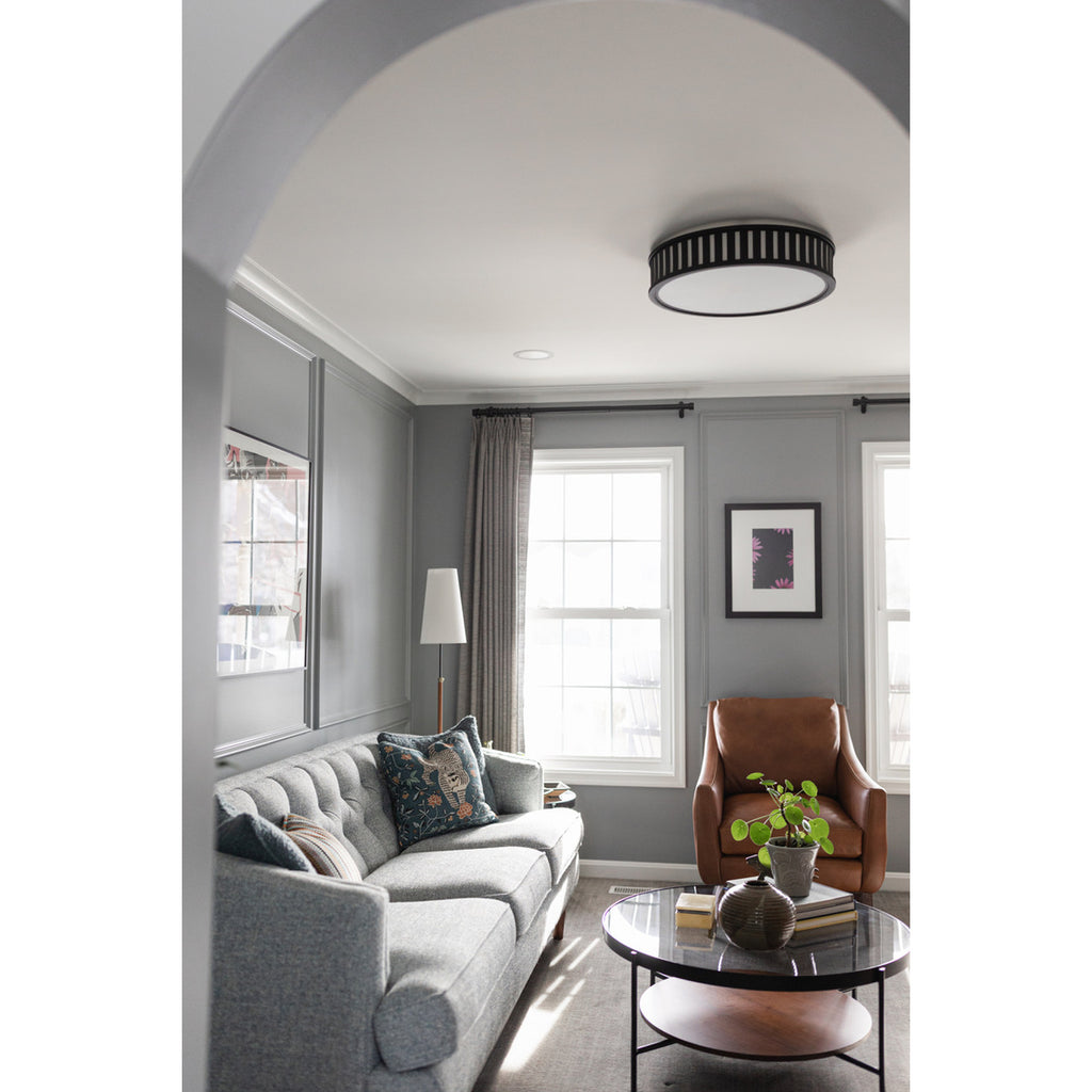 Crystorama Kendal 22.5'' Flush Mount in Black Forged - Lifestyle View