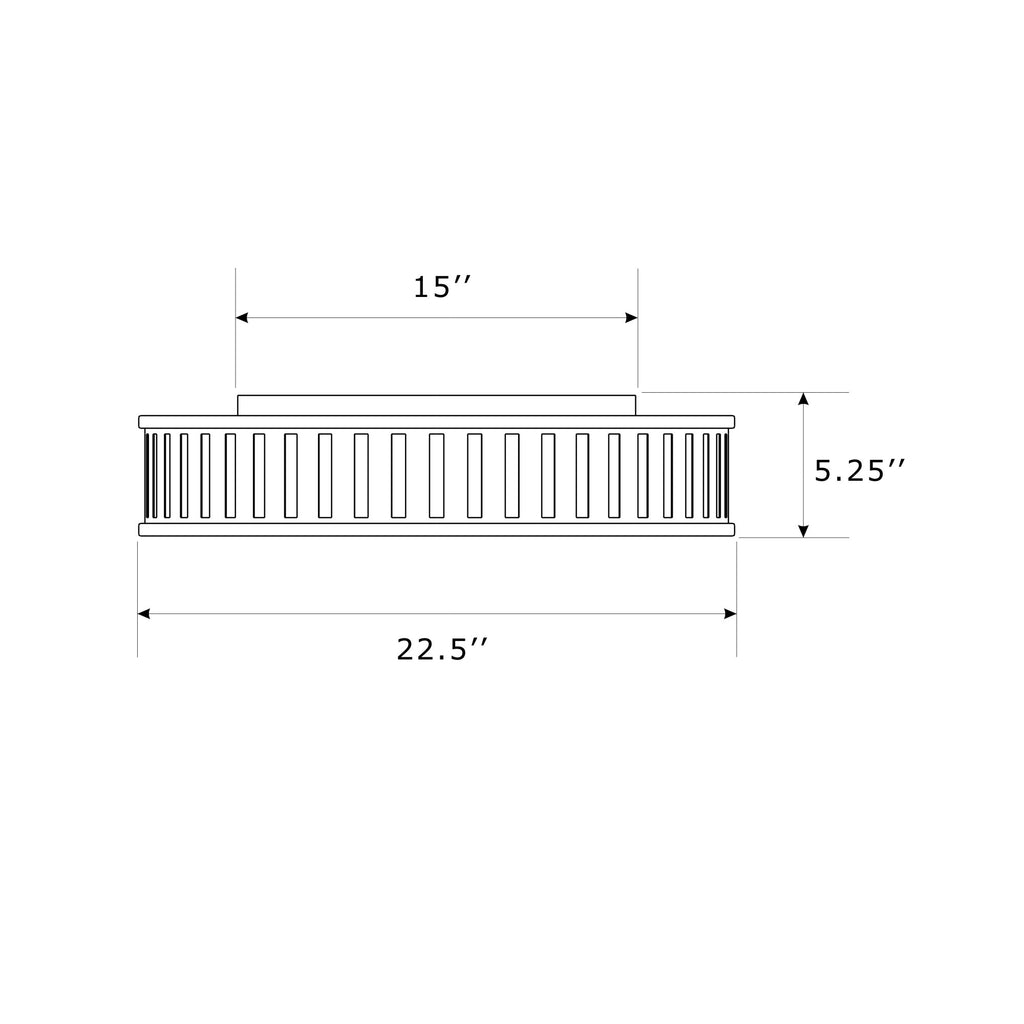 Crystorama Kendal 22.5'' Flush Mount - Product Dimensions