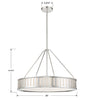 KEN-8306-PN Kendal 6 Light Chandelier | Dimensions Image