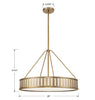 KEN-8306-VG Kendal 6 Light Chandelier | Dimensions Image