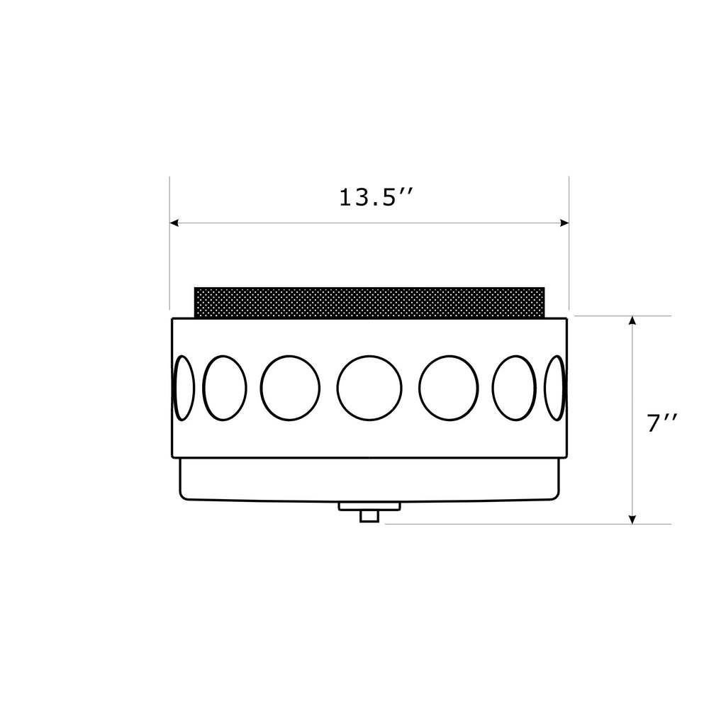 Crystorama Kirby 13.25'' Flush Mount - Product Dimensions