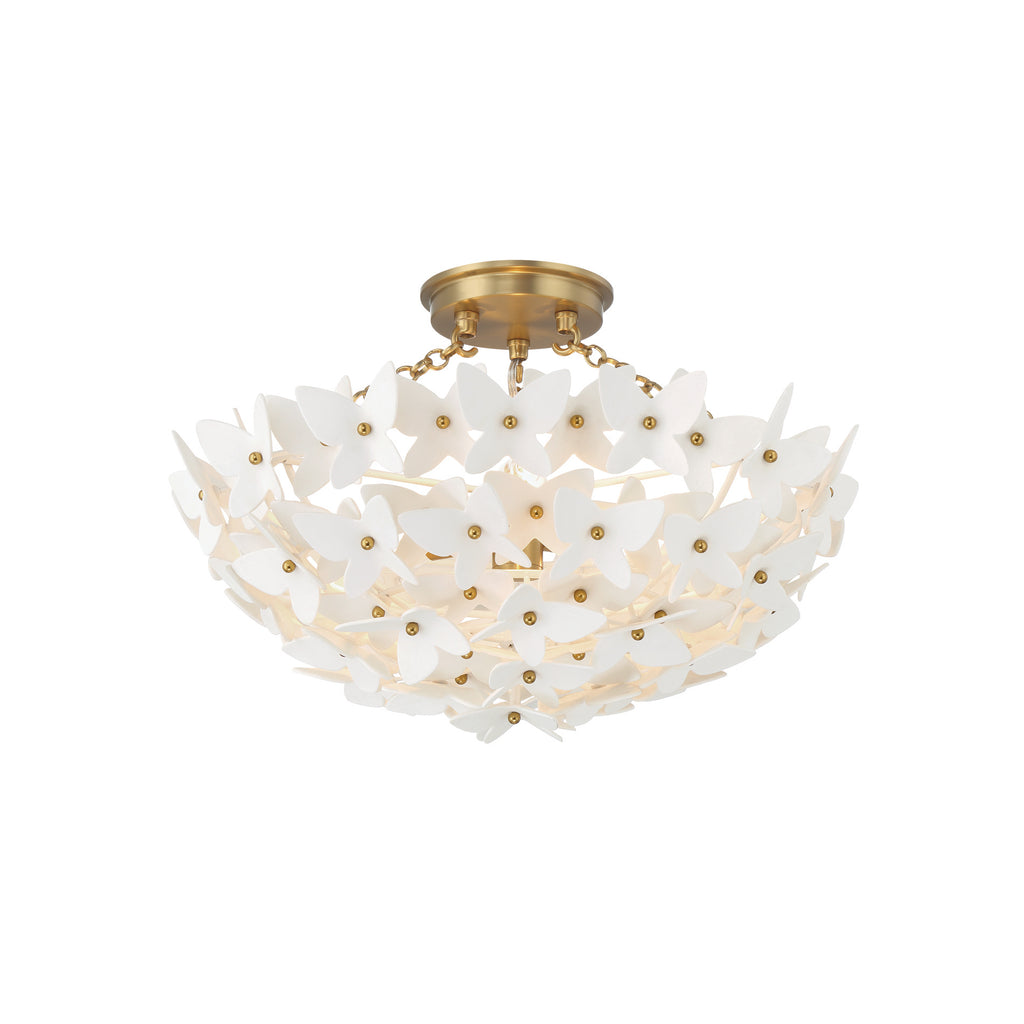 Crystorama Killian 17.25" Semi Flush Mount in Luxe Gold - Front View