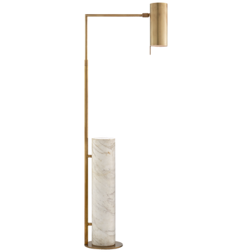 Antique-Burnished Brass and White Marble