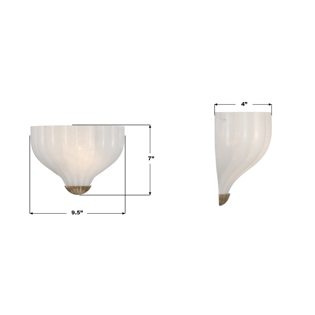 LAY-301-LG Layton 9.5'' LED Sconce | Dimensions Image