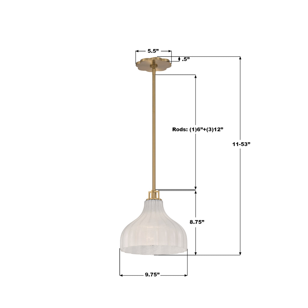 LAY-303-LG Layton 9.75'' Pendant | Dimensions Image