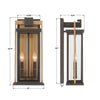 LDL-902-TZ-TG Lendel 8'' Outdoor Sconce | Dimensions Image