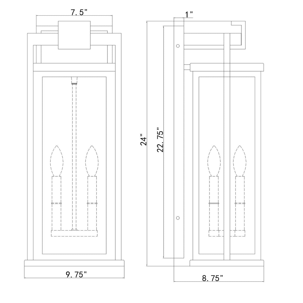 Crystorama Lendel 9.75'' Outdoor Sconce - Product Dimensions