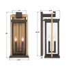 LDL-904-TZ-TG Lendel 9.75'' Outdoor Sconce | Dimensions Image
