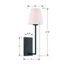 LEN-250-OP-BF Lena 1 Light Sconce | Dimensions Image