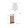 LEN-250-OP-VG Lena 1 Light Sconce | Dimensions Image