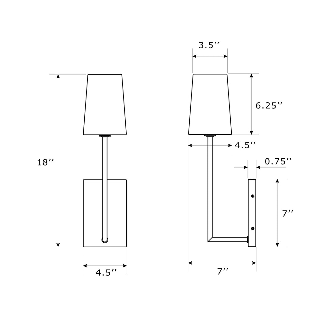Crystorama Lena 4.5'' Sconce - Product Dimensions
