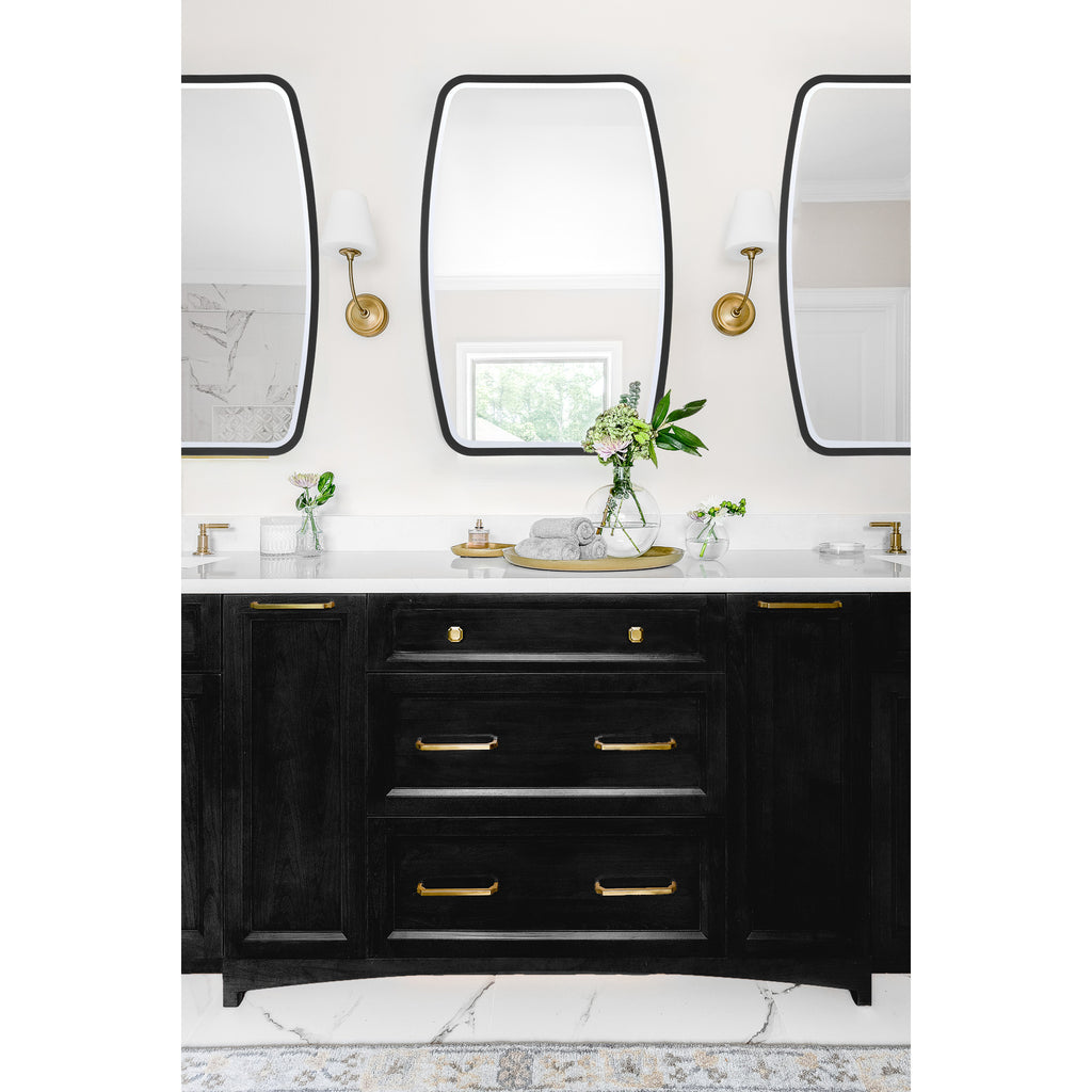 Crystorama Lindee 24'' Mirror in Matte Black - Lifestyle View