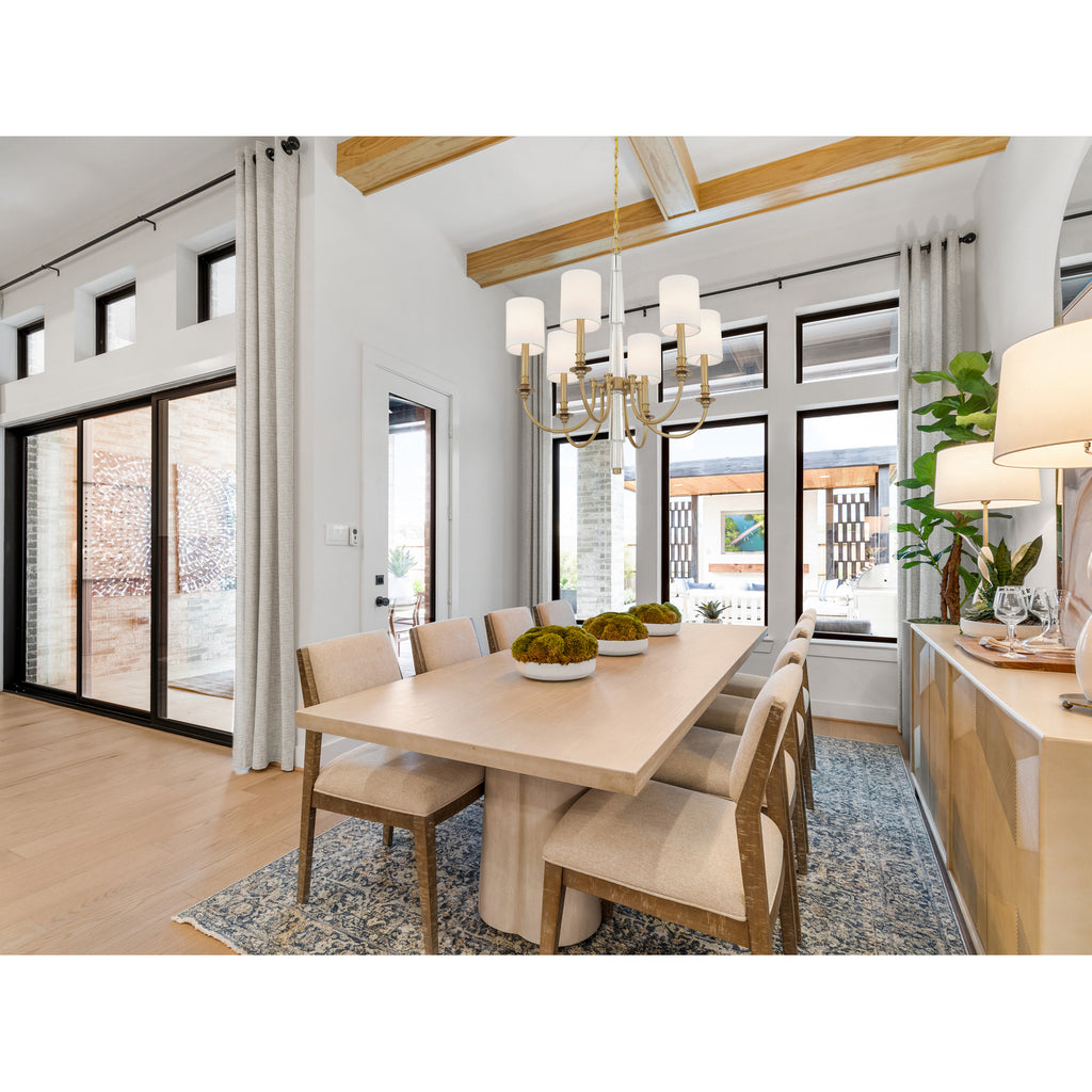 Crystorama Lloyd 26'' Chandelier in Aged Brass - Lifestyle View