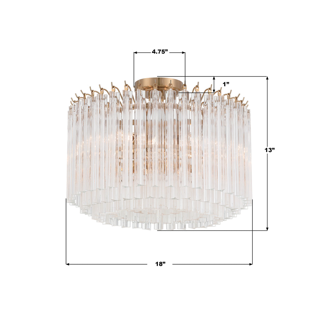 LOF-5005-AG_CEILING Lofton 18'' Semi Flush Mount | Dimensions Image