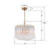 LOF-5005-AG Lofton 18'' Chandelier | Dimensions Image