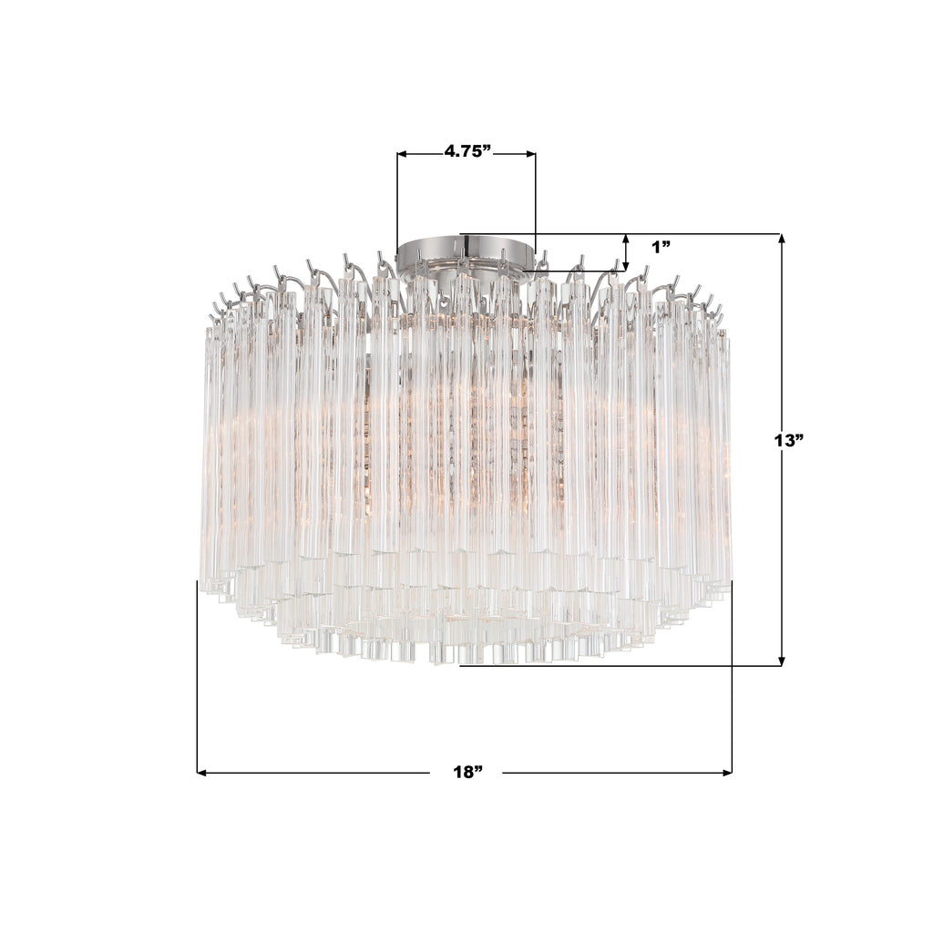 LOF-5005-PN_CEILING Lofton 18'' Semi Flush Mount | Dimensions Image