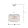 LOF-5005-PN Lofton 18'' Chandelier | Dimensions Image