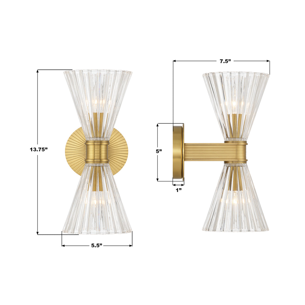 LOT-702-LG Lotus 5.5'' Sconce | Dimensions Image