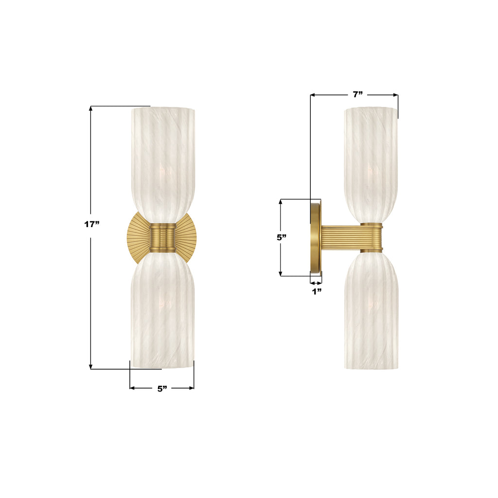 LOT-712-LG Lotus 5'' Sconce | Dimensions Image