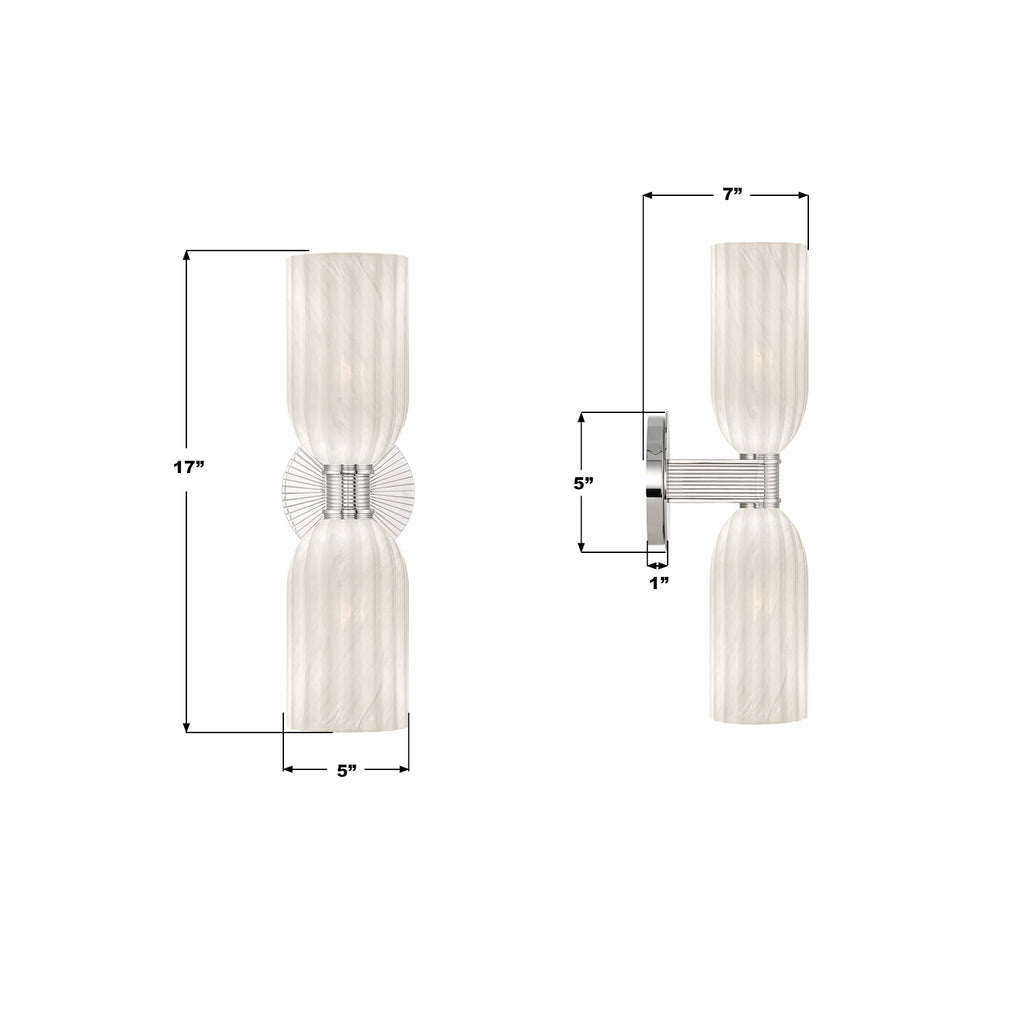 LOT-712-PN Lotus 5'' Sconce | Dimensions Image