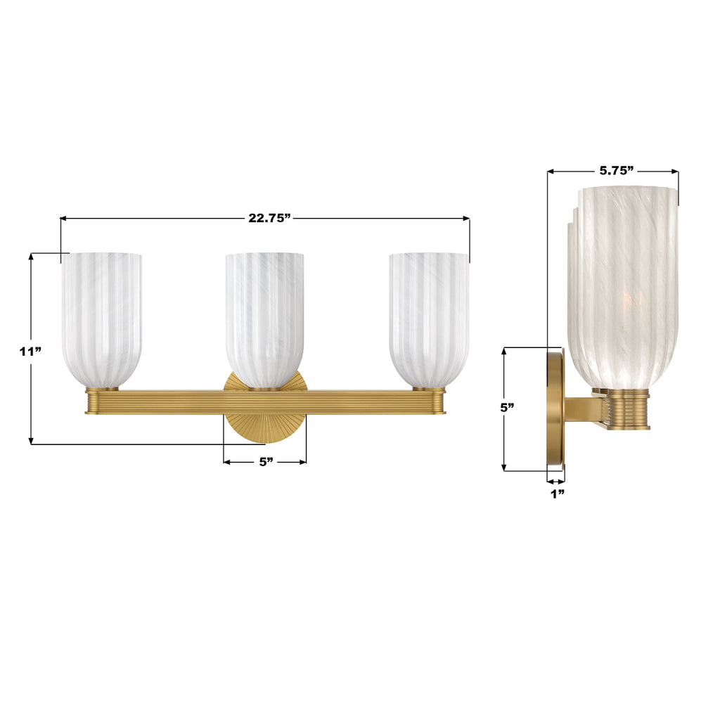 LOT-713-LG Lotus 22.75'' Bathroom Vanity | Dimensions Image