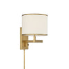 Crystorama Madison 10'' Task Sconce in Aged Brass - Front View