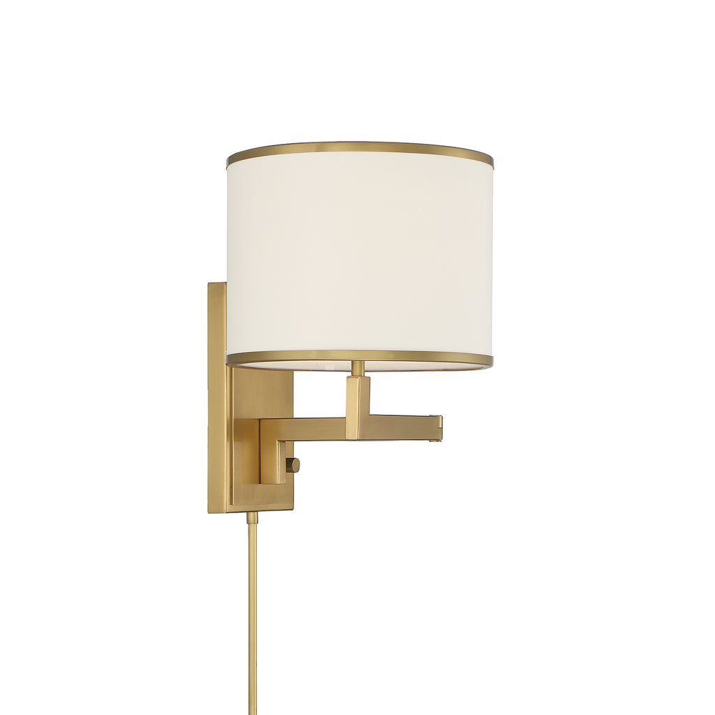 Crystorama Madison 10'' Task Sconce in Aged Brass - Front View