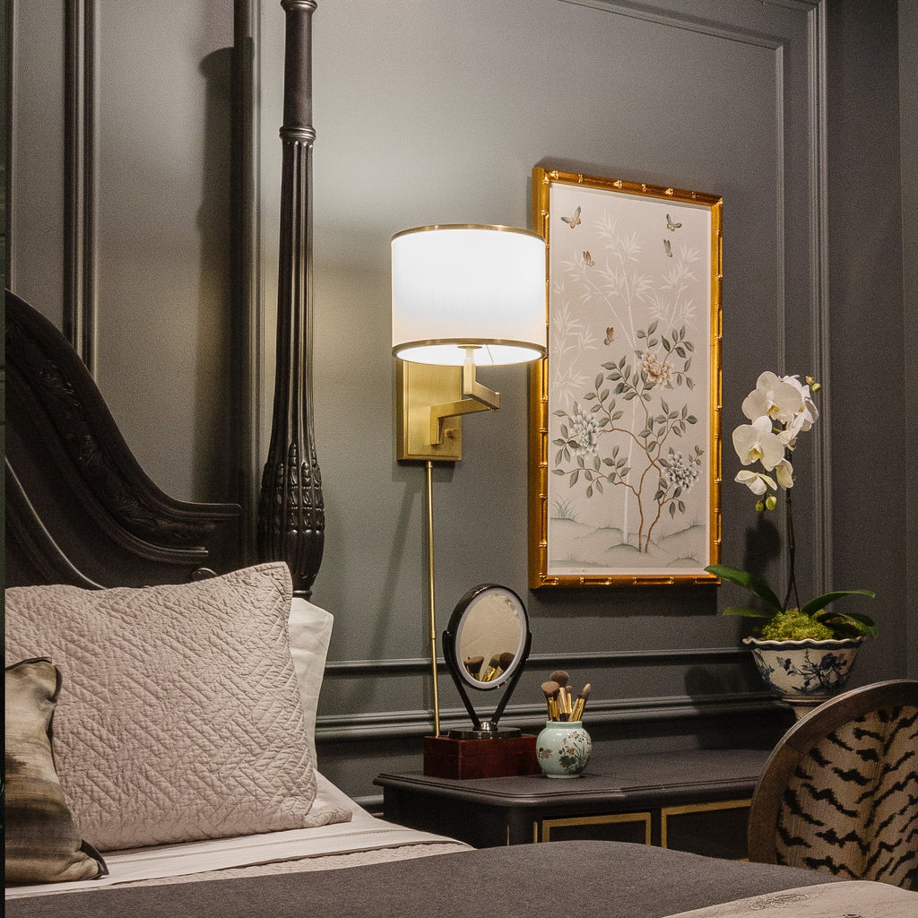 Crystorama Madison 10'' Task Sconce in Aged Brass - Lifestyle View