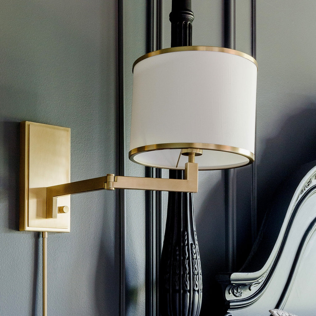 Crystorama Madison 10'' Task Sconce in Aged Brass - Lifestyle View