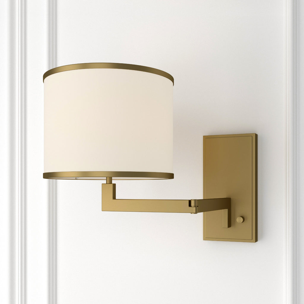 Crystorama Madison 10'' Task Sconce in Aged Brass - Lifestyle View