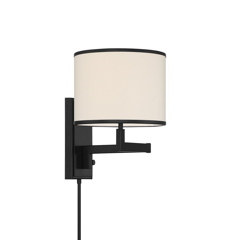 Crystorama Madison 10'' Task Sconce in Matte Black - Front View