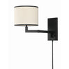Crystorama Madison 10'' Task Sconce in Matte Black - Additional View