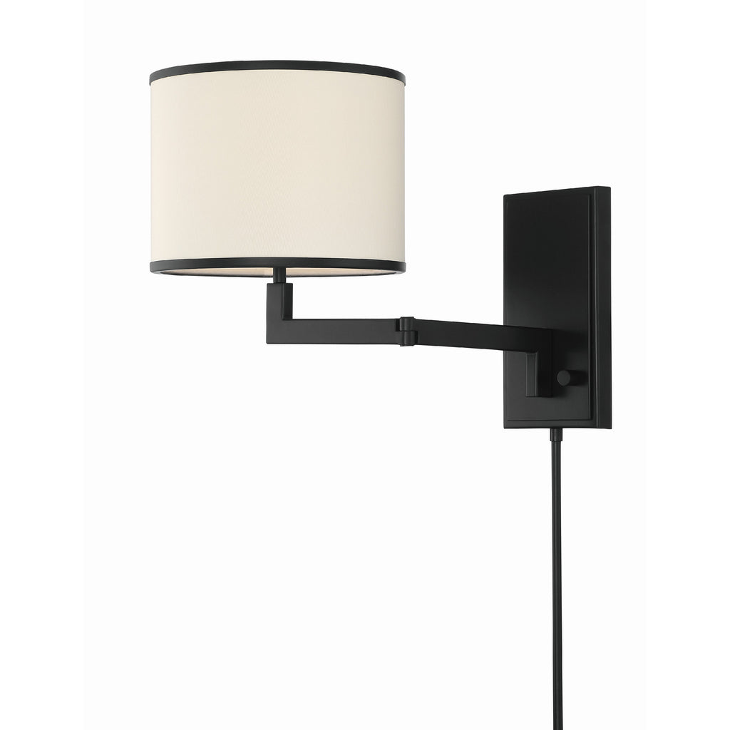 Crystorama Madison 10'' Task Sconce in Matte Black - Additional View