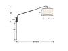 Crystorama-OPEN-BOX Mallory 1 Light Swing Arm Sconce - Product Dimensions