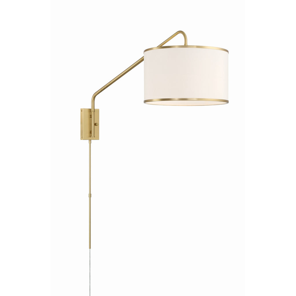 Crystorama Mallory 15'' Task Sconce in Soft Brass - Additional View