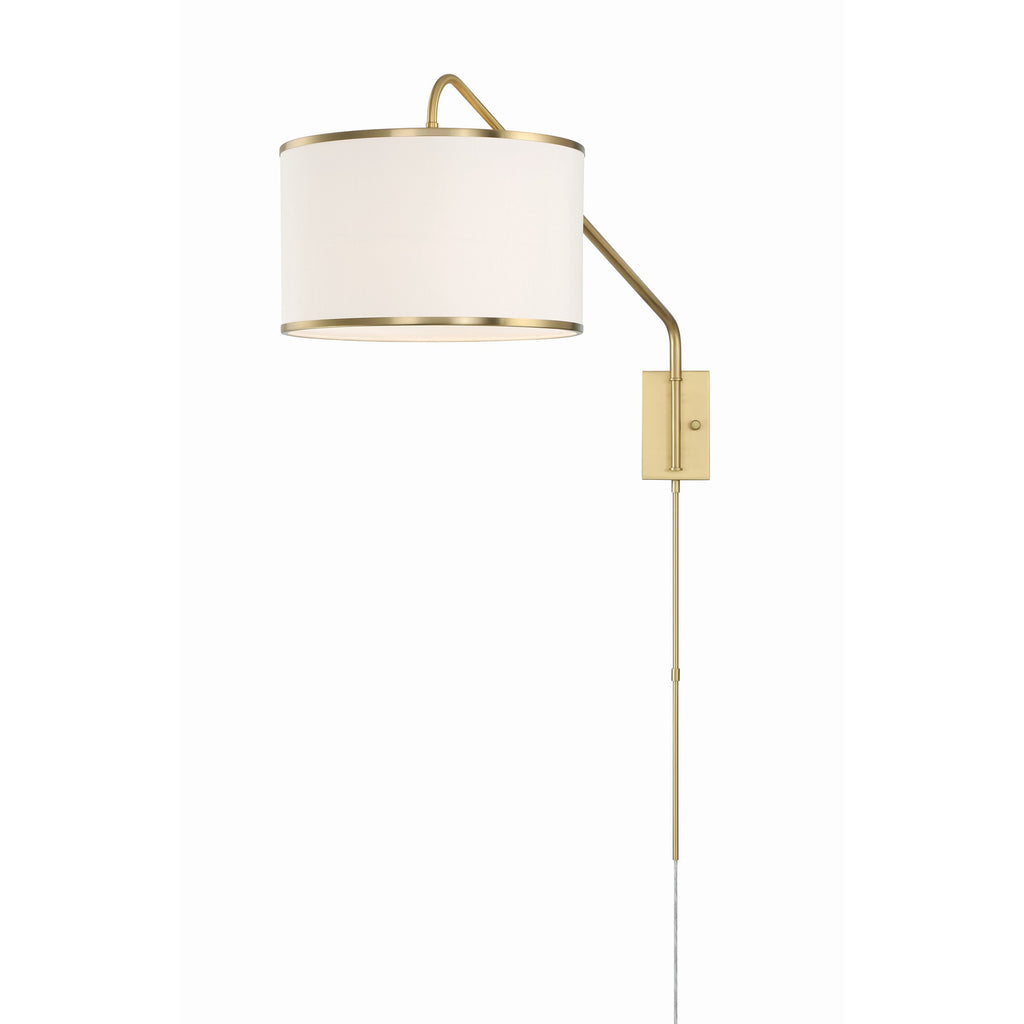 Crystorama Mallory 15'' Task Sconce in Soft Brass - Additional View