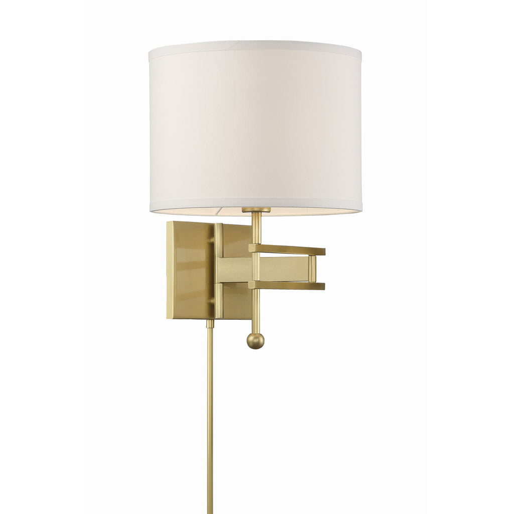 Crystorama Marshall 12.5'' Task Sconce in Aged Brass - Additional View