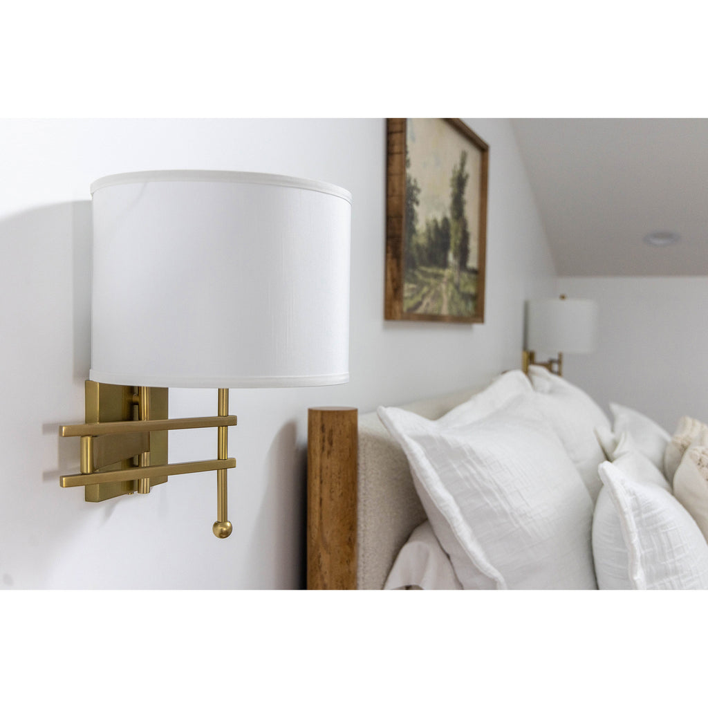 Crystorama Marshall 12.5'' Task Sconce in Aged Brass - Lifestyle View