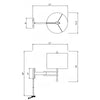 Crystorama Marshall 12.5'' Task Sconce - Product Dimensions