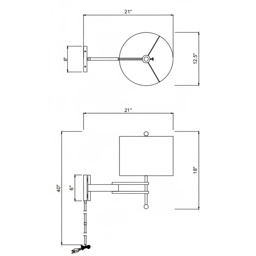 Crystorama Marshall 12.5'' Task Sconce - Product Dimensions
